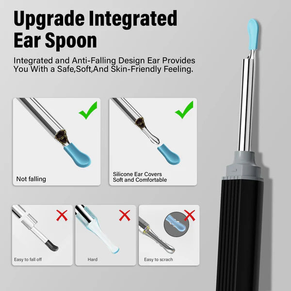Ear Cleaner Wireless Otoscope Removal Tool With Camera 6 LED Light