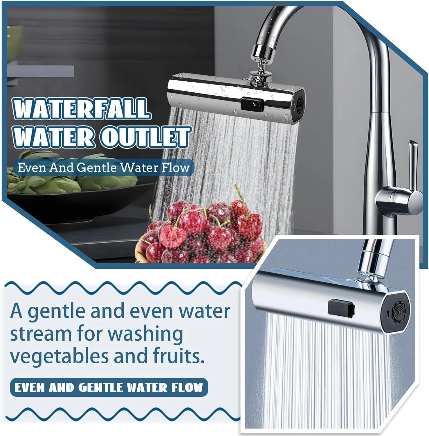 360 Waterfall 3 in 1 Kitchen Faucet